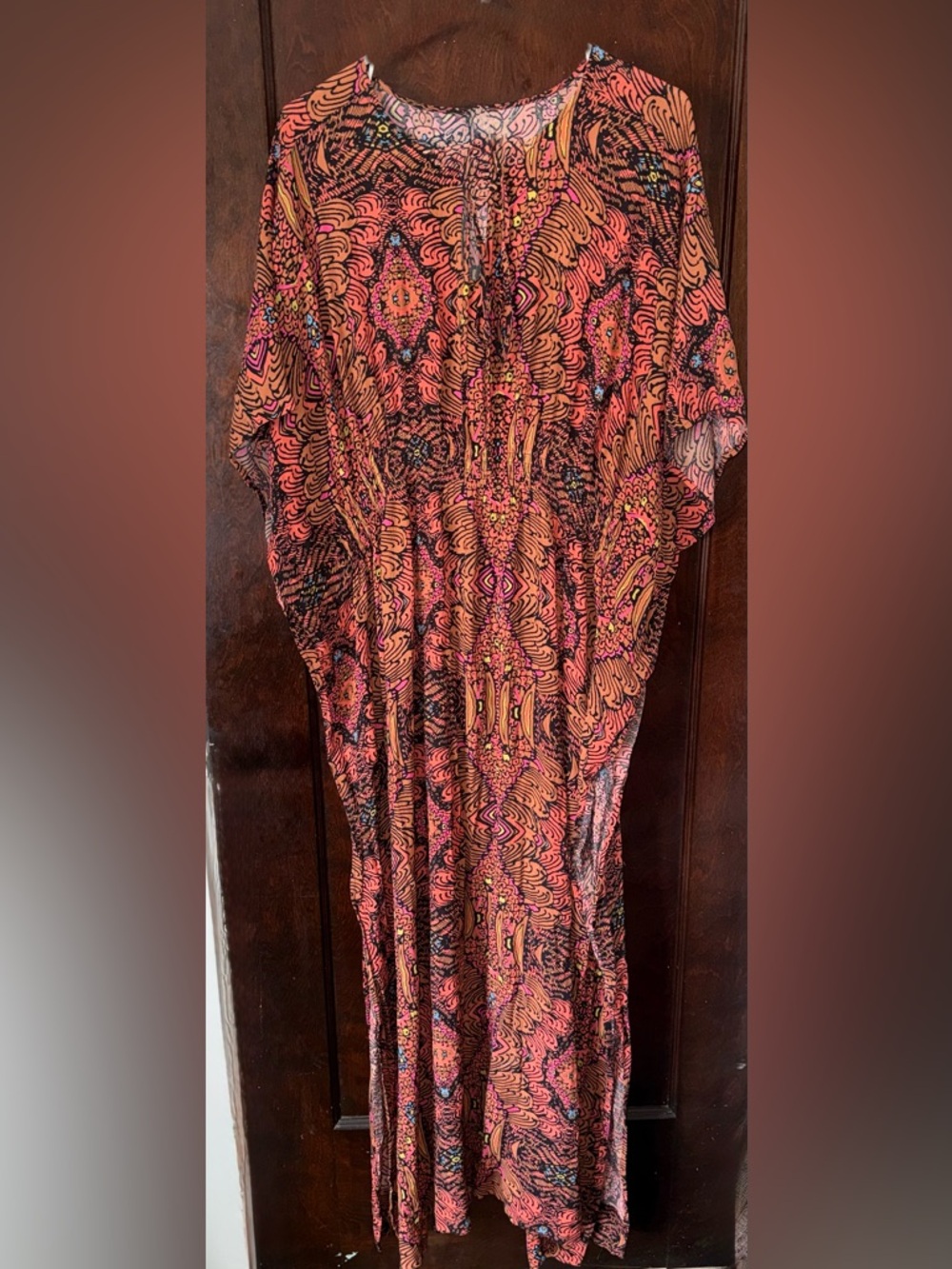 Bohemian Printed Orange Maxi Dress. Beautiful!
